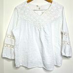 Krazy Kat  Peasant Style Blouse Top Women’s Size 2X Boho Beachy Crochet Cotton Photo 0