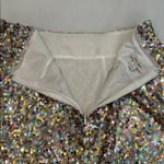 On 34th size 4 multi colored sequin mini skirt fully lined zipper like new Silver Photo 7