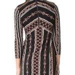 Free People  Black Geometric Mock Neck A-Line Mini Dress Photo 1