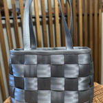 Harveys Y2K Seat Belt Woven Zipper Closure Gray Tote Shoulder Handbag Photo 0