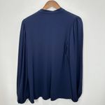 Elizabeth and James  Size Small Navy Blue V Neck Popover‎ Relaxed Fit Blouse Photo 4