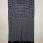 Nina Leonard Lennie For  Houndstooth Skirt Fringe Trim Sz Large Photo 1