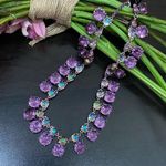 INC  International Concepts Stunning Purple Double Row Crystal Statement Necklace Photo 0