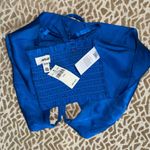 Aerie Nwt medium Satin Royal Blue crop top Longline Bralette Photo 1