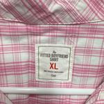 Gap  Fitted Boyfriend Shirt Pink Plaid Size XL Photo 2