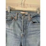 Levi's Wedgie Skinny Distressed Raw Hem Denim Jeans Blue Size 25 Photo 4