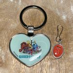 Sesame Street Heart Love Keychain & Snuffleupagus Face Oval Charm Zipper Pull Photo 1