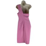 Likely  Helena One Shoulder Front Slit Mini Dress Pink Size 6 Photo 7