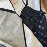 Vintage MSK Sequin Blouse Womens M Black Beige Asymmetrical Artsy Unique 90s Y2k Size M Photo 8