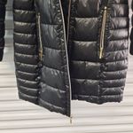 Gallery Womens Puffer Coat Small Black Hooded Faux Fur Full Zip Winter Outerwear Photo 4