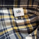 CAbi Women's Seattle Plaid Ruffle Shirt Blue Yellow Cotton Style 4233 Size Small Photo 6