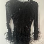 Lulus BLACK FEATHER SEQUIN DRESS Photo 5