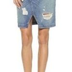  Rag & Bone Distressed Denim Pencil Skirt Shredded Light Wash Sz 25 Photo 0