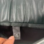 Alya Faux Leather Ankle Pants Women Small Dark Green Stretch Mid Rise Skinny Leg Photo 2