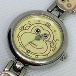 Cute Smiling Monkey dial shaped women watch Silver tone 24mm size 6.5” running Photo 2