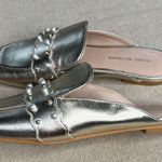 Stuart Weitzman  Metallic Pearlstud Embellished Mules Size 4 Photo 10
