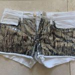 joe's jeans Joes NWOT Sequined Cutoff White Jean Shorts Sz 27 Photo 0