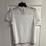 NWT Ella Mara Anthropologie Ivory Cotton Blend Lace Short Sleeve Top Size Small Photo 4