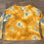 FOR THE REPUBLIC Tie-Dye Waffle Knit L/S Shirt – Yellow/Blue – Size Large Photo 0