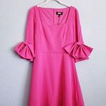 Alexia Admor Alexia Admour Hot Pink Square Neck Half Sleeve Dress with Giant Bows Photo 0