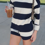 Navy Striped Sweater Set White Size undefined Photo 0
