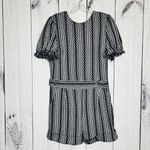 TCEC  Women Tapestry Romper Navy White Sz L Inseam: 4" Cuffed Pockets Photo 1