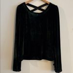 Anthropologie by  Green Velvet Open Back Long Sleeve Top Size XL Women’s Photo 2