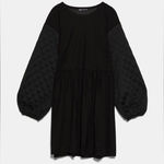 ZARA  Black Puffy Sleeved Dress - S Photo 0