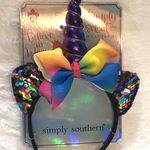 Simply Southern Sequins Simply Cutie “Purple Front” Unique Unicorn HeadBand.. Vivid, Bright “Rainbow” Great for Any Occasion! Fits Adults or Kids Photo 0