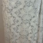 Nicole Miller Silk One Shoulder Dress Maxi 10 Long Foil Silver White Gown Size 2 Photo 8