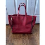 PURIFICACION GARCIA Handbag Calf Hair Leopard Print Zip Sections Red Photo 4