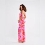 RUMORED Vintage Slip Maxi Dress In Watercolor Pansy Pink Size L Photo 3
