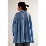 Free People We The Free Cardiff Top in Blue Bell Oversized Small Gauze Cotton Photo 2
