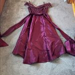R & M Richards  Burgundy Heart Neck Lace Sequin Dress SIZE 10P Photo 6