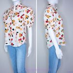 Kate Spade NEW ‎ botanical garden cotton button-front shirt floral print, size 00 Photo 3