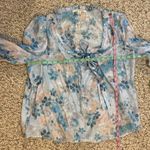 Zac & Rachel Three Quarter Sleeve Loose Shirt Spring Summer Blouse Coastal Sz M Blue Size M Photo 10