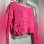 Hollister  Hot Pink Distressed Oversized Women’s Cute Long Sleeved Sweater Sz XS Photo 1