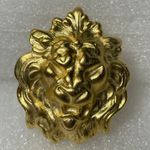 Head Gold Tone Lion Face Brooch Photo 0