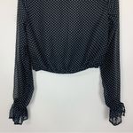 Honey Punch Black Polka Dot Long Sleeve Crop Top Size Medium Photo 8