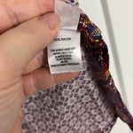 Crosby Large Purple, Red Boho Pattern 70s Button Down Long Sleeve Shirt Purple Photo 6