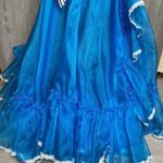 Vintage handmade lace ruffle southern belle retro dress cosplay costume Blue Photo 2