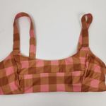 l*space L* Jess Bikini Top in Brown Pink Plaid Size Medium NWT Photo 2