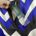 Ralph Lauren NWT  V-neck Top Chevron Pattern Medium Silky Polyester Boutique Chic Photo 4