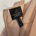 Adrianna Papell light pink beaded bridesmaid gown maxi size 6 thin strap v neck Photo 9