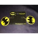 VTG DC Comic 1964 Rosecraft Black Yellow Bat Symbol Batman Metal Earrings‎ Photo 3