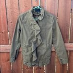 Banana Republic  Ruffle Utility Army Green Jacket Size XS Photo 2