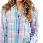 Southern Tide 💋Madras Linen Hadley Popover in Prism Pink by , Small Photo 0