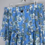 Lulus Stay Sweet Blue Floral Size Medium Off the Shoulder Chiffon Romper Photo 2