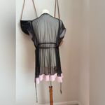 Vintage Seductivewear by Cinema Etoile Black Ruffle Sheer Robe, XL Pink Photo 3