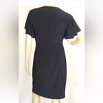 American Living AMERICAN LIVING BLACK-WHITE COLORBLOCK SLINKY KNIT FLARED SLEEVE DRESS 6 Photo 4